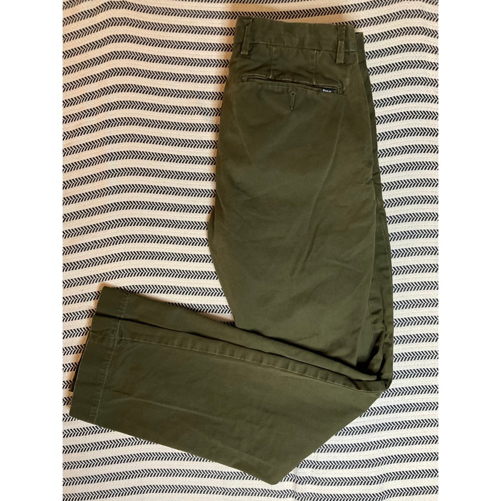 Polo Ralph Lauren Chino Pants Olive Green Slim Fit Size 28 30 - Picture 3 of 7